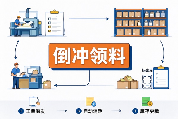 巧用倒冲领料功能，实现生产物料自动扣减
