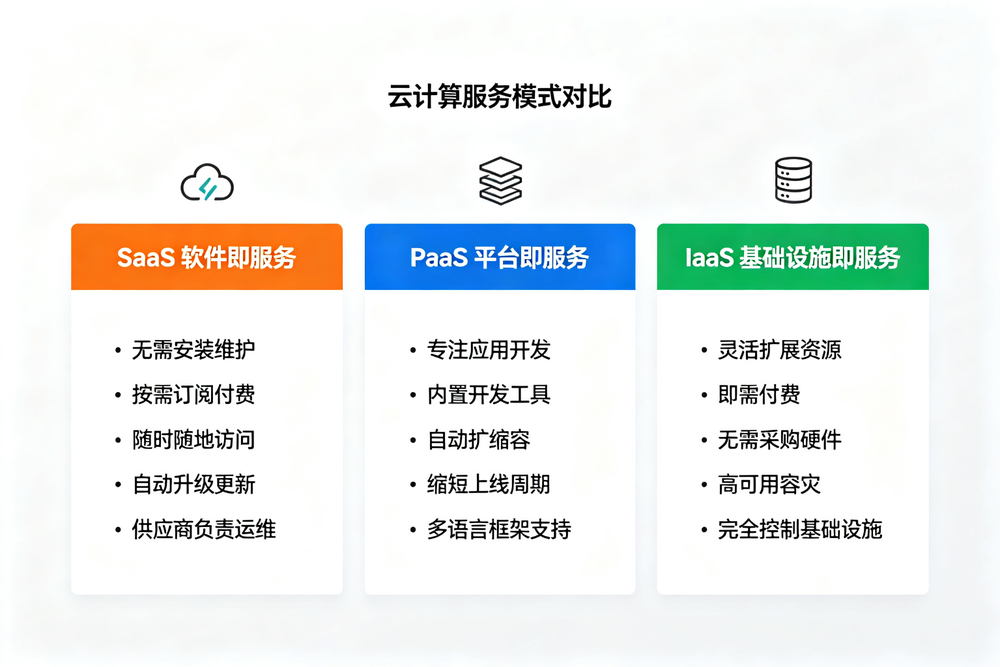 SaaS、IaaS和PaaS之间的区别